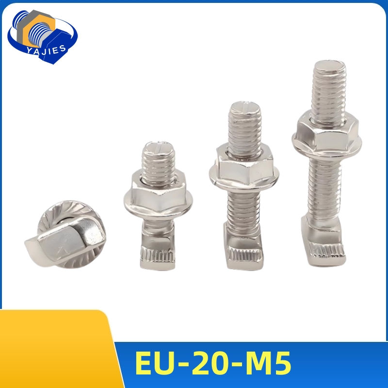 Aluminum T-Slot Profile - 10 Sets M5 T-Bolzen-Schrauben und Sechskant-Flanschmuttern,