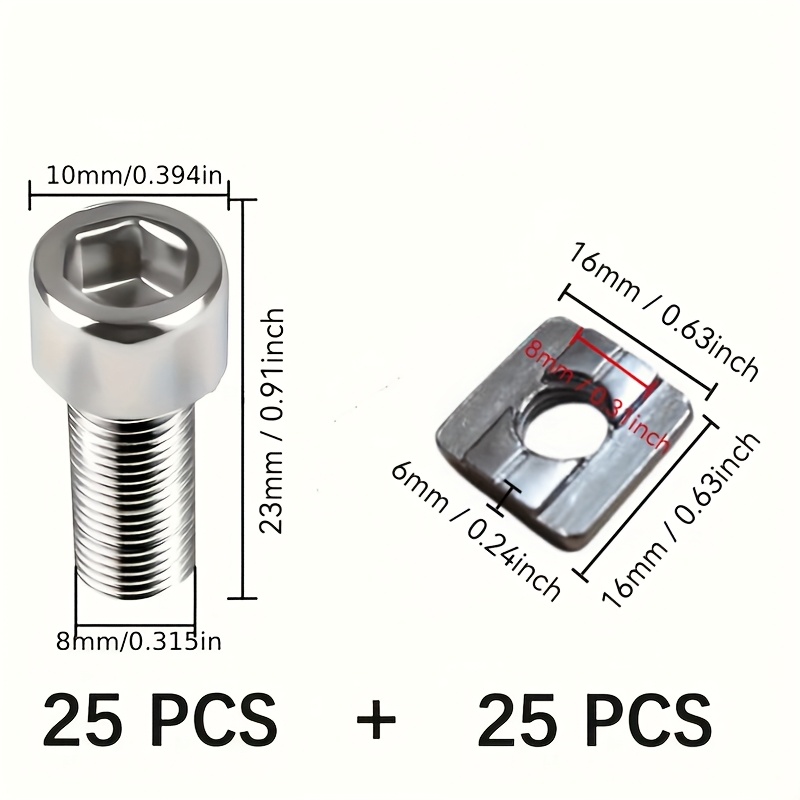 25 Sets Stahl-Set M8 T-Nut-Set – Aluminum T-Slot Profile Bewertung und Preis