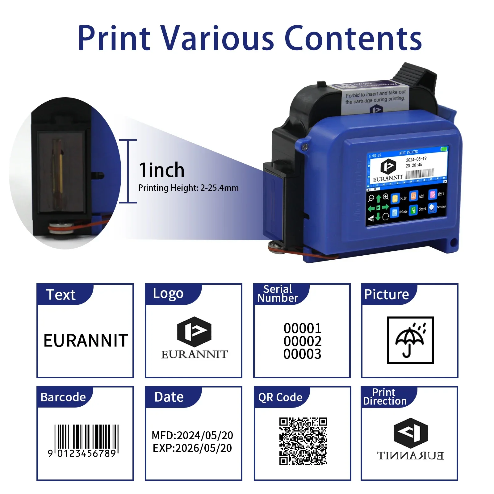 EURANNIT E11 25,4 mm/1 Zoll tr – Industrial Laser Printing Machine Bewertung und Preis