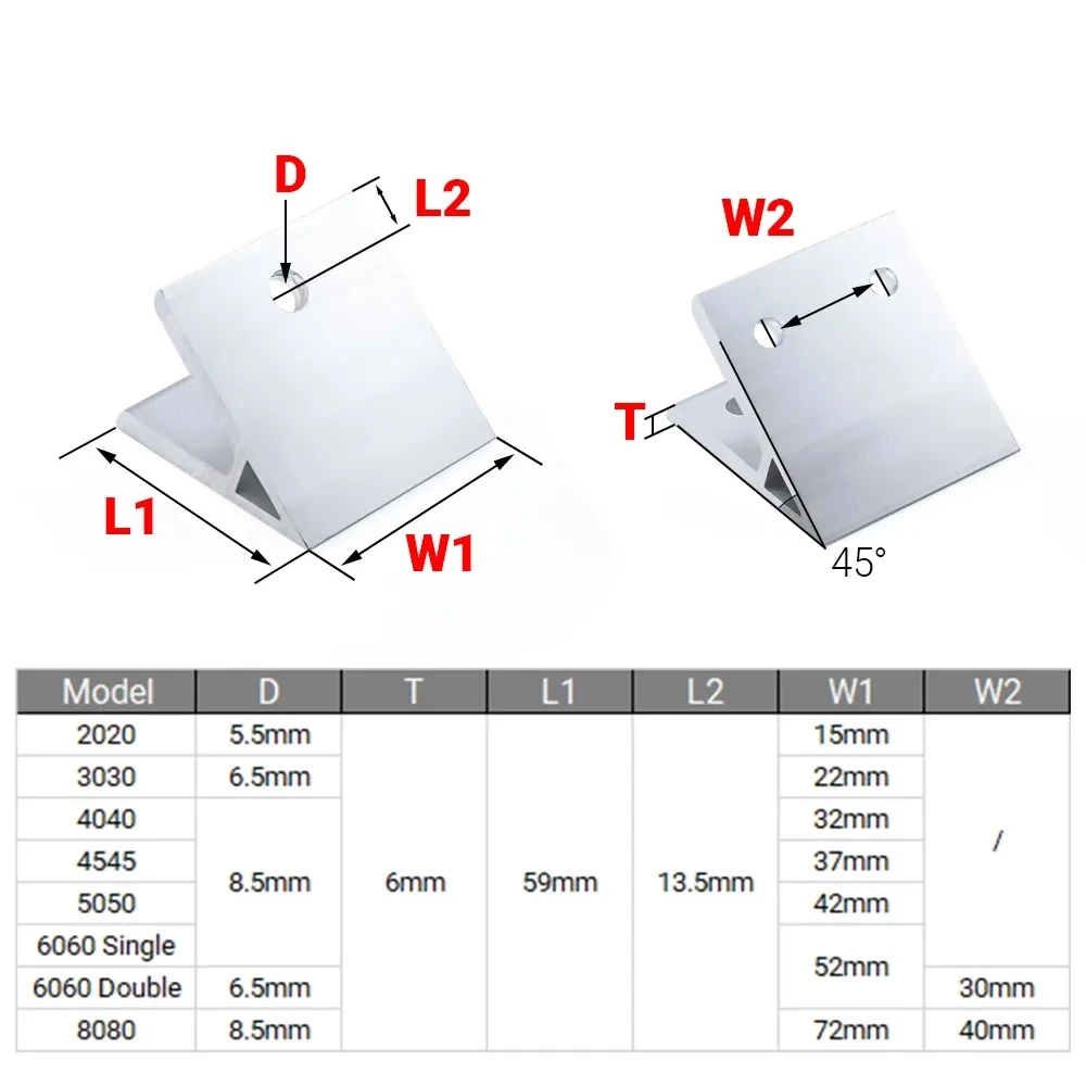 4 Stück 45-Grad-Winkel-Eckwink – Aluminum T-Slot Profile Bewertung und Preis